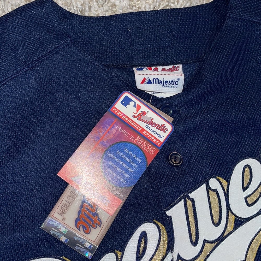 Milwaukee Brewers Baseball Jersey Majestic Size XL - Picture 3 of 6